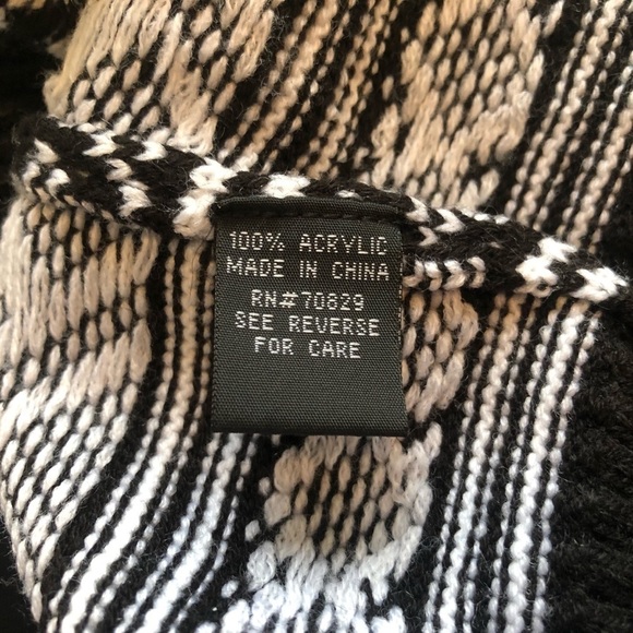 🆕 Carbon aztec striped crew neck sweater XXL black white pullover plus size - Picture 4 of 8